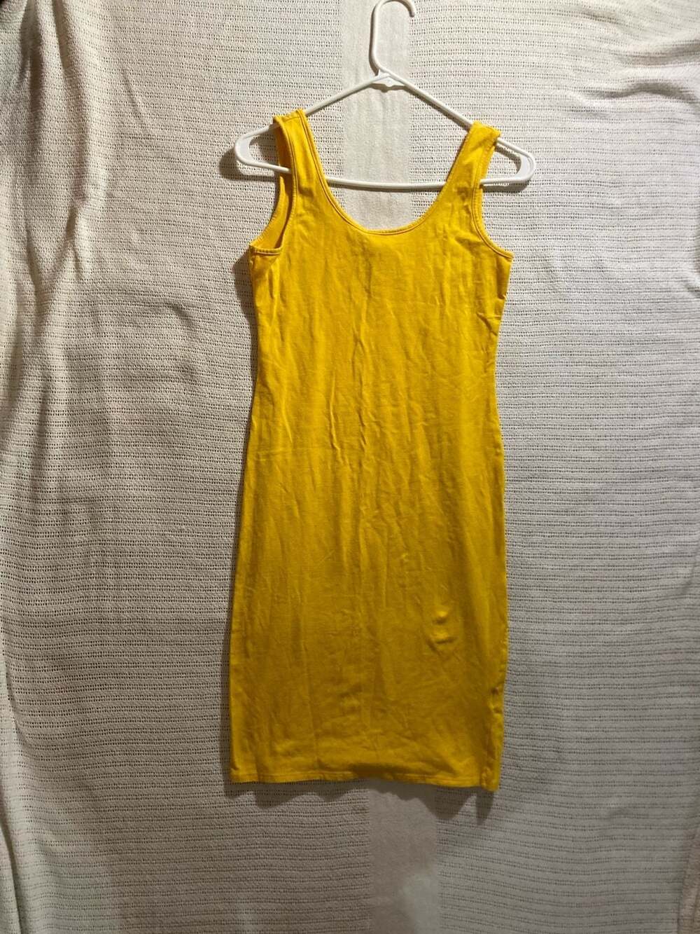 Derek Heart Yellow Ribbed Tank Dress
